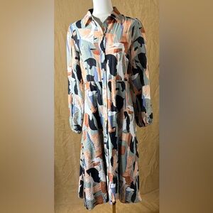 Nine West Multicolor Long Sleeve Dress